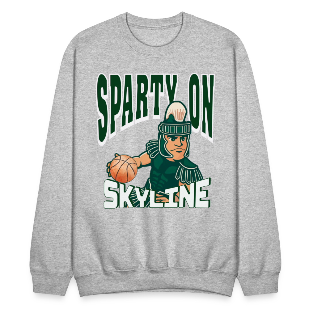 SPARTY ON BBALL Crewneck - heather gray
