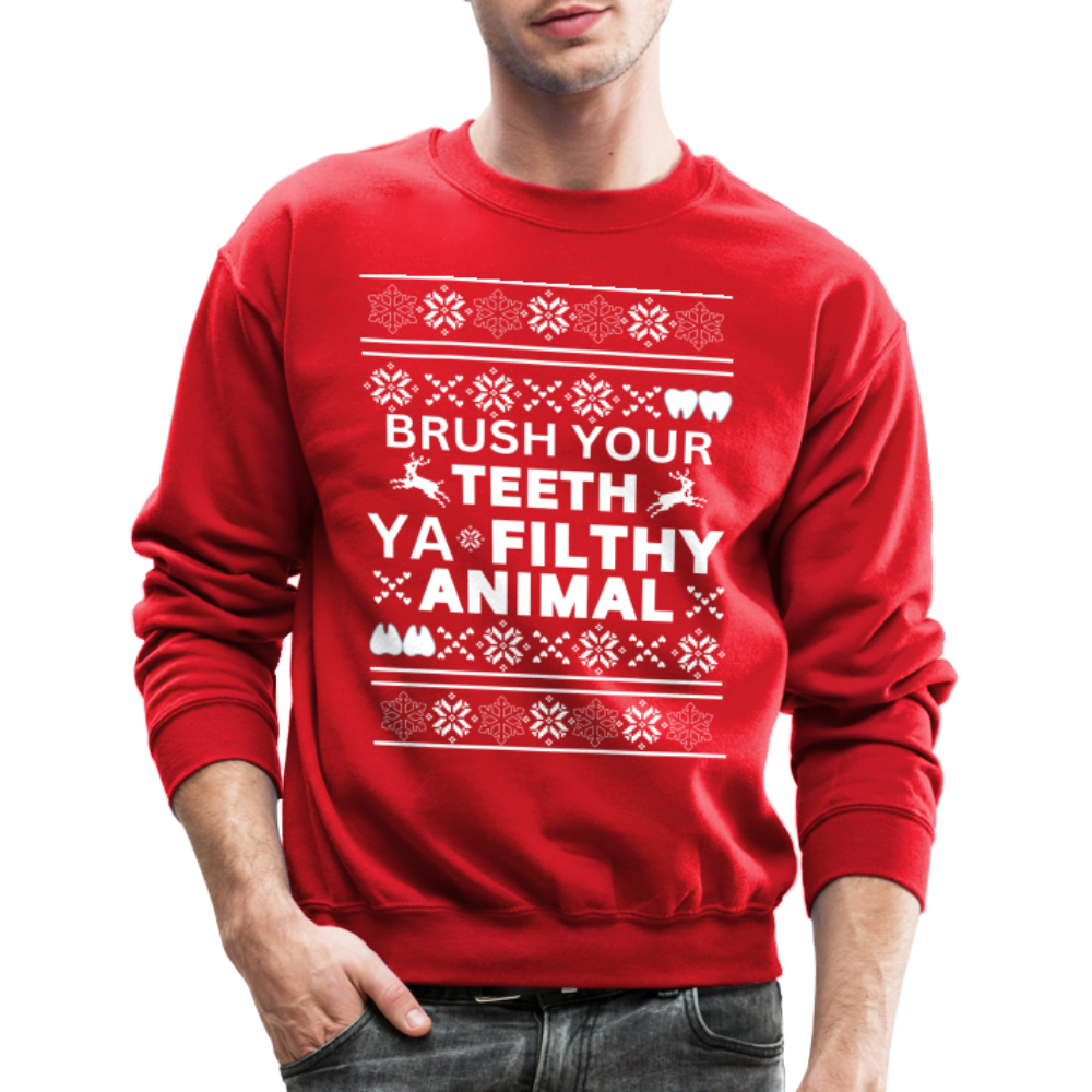 Ya Filthy Animal Unisex Crew - Dentist Addition - red