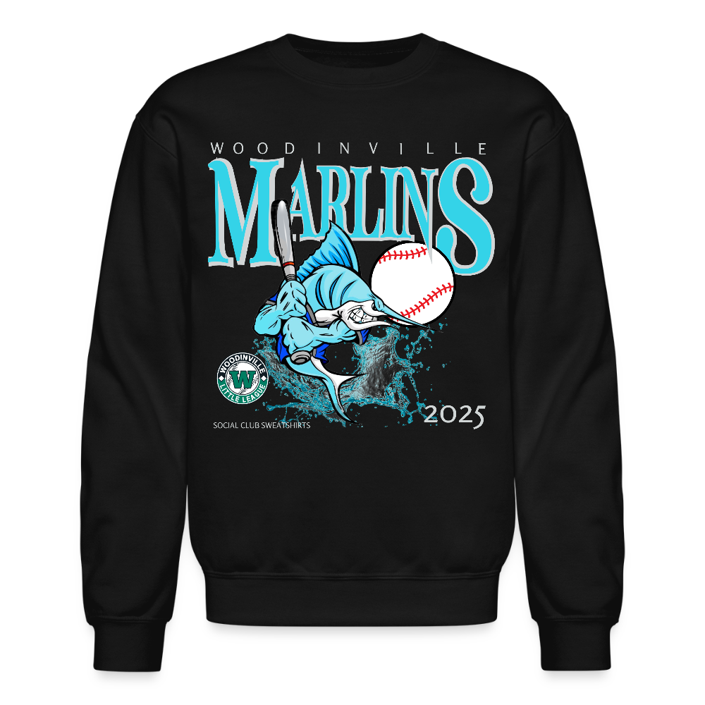 MARLINS Unisex Crewneck Sweatshirt - black