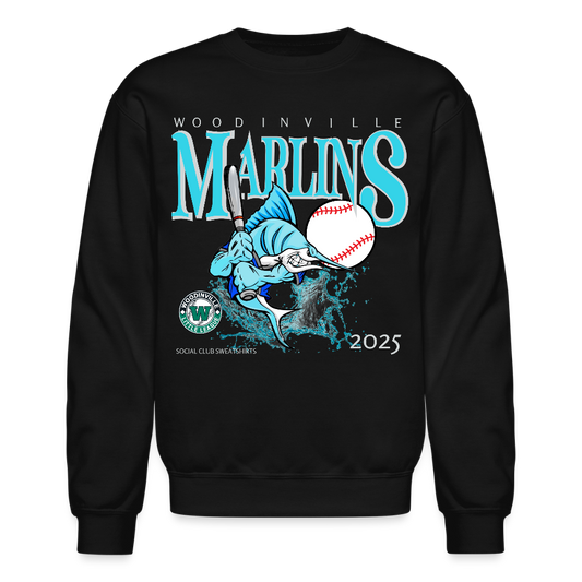 MARLINS Unisex Crewneck Sweatshirt - black