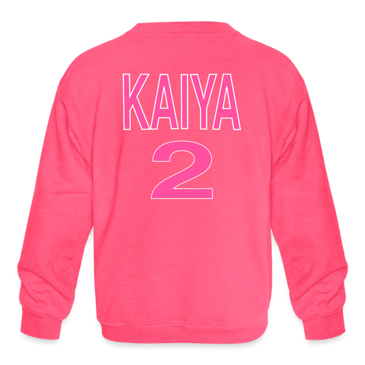 FLAMINGOS | KAIYA Youth Crewneck - neon pink