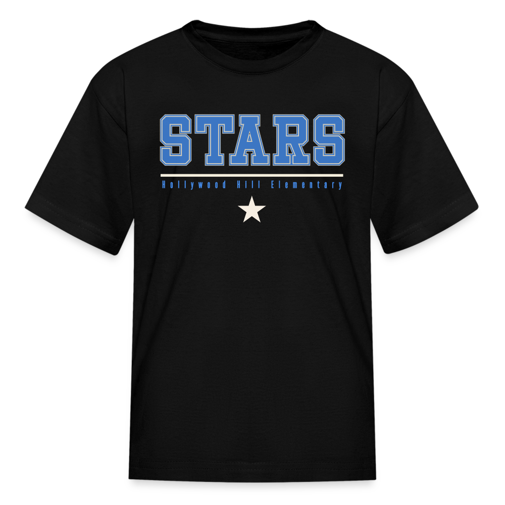 STARS UNDERLINED WITH STAR Kids Tagless T-Shirt - black