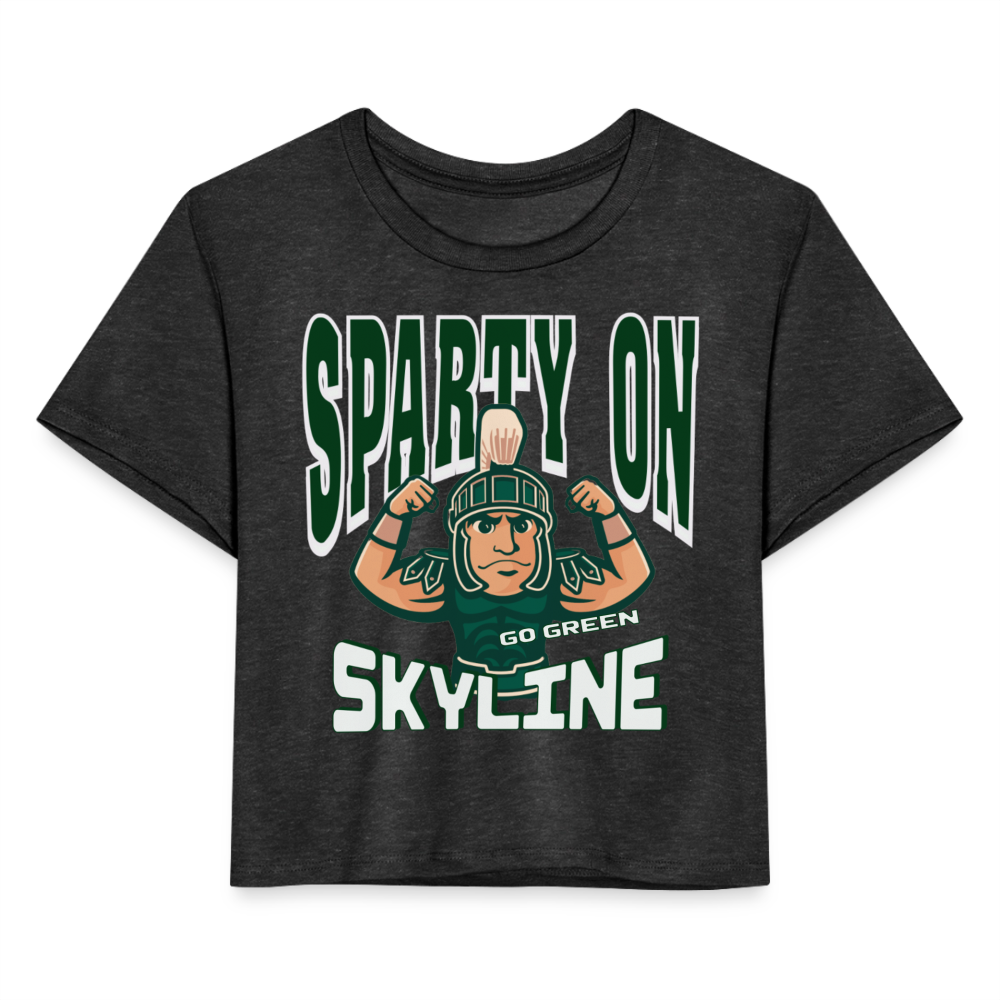 MUSCLE SPARTY ON Cropped T-Shirt - deep heather