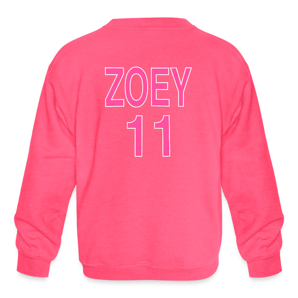 FLAMINGOS | ZOEY Youth Crewneck - neon pink