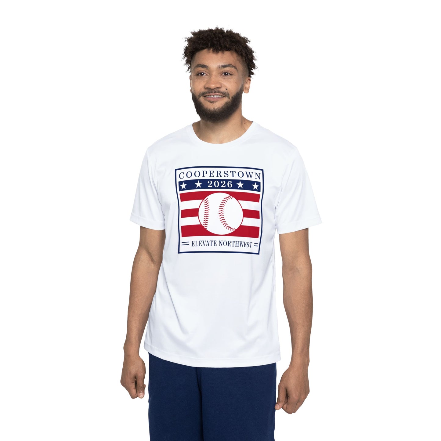 Cooperstown | White Sports Tee Moisture Wicking
