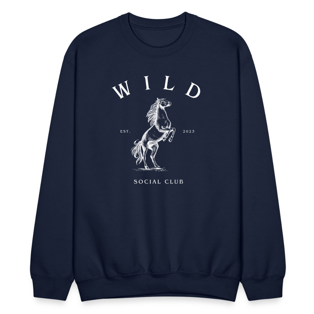 COZY AND WILD WHITE CREWNECK - navy