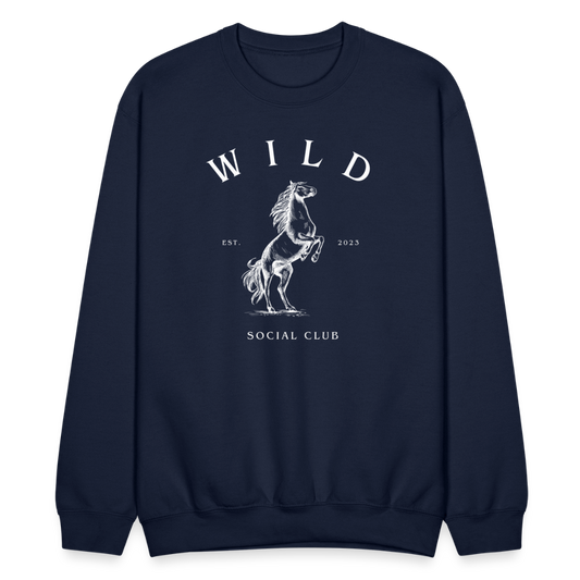 COZY AND WILD WHITE CREWNECK - navy