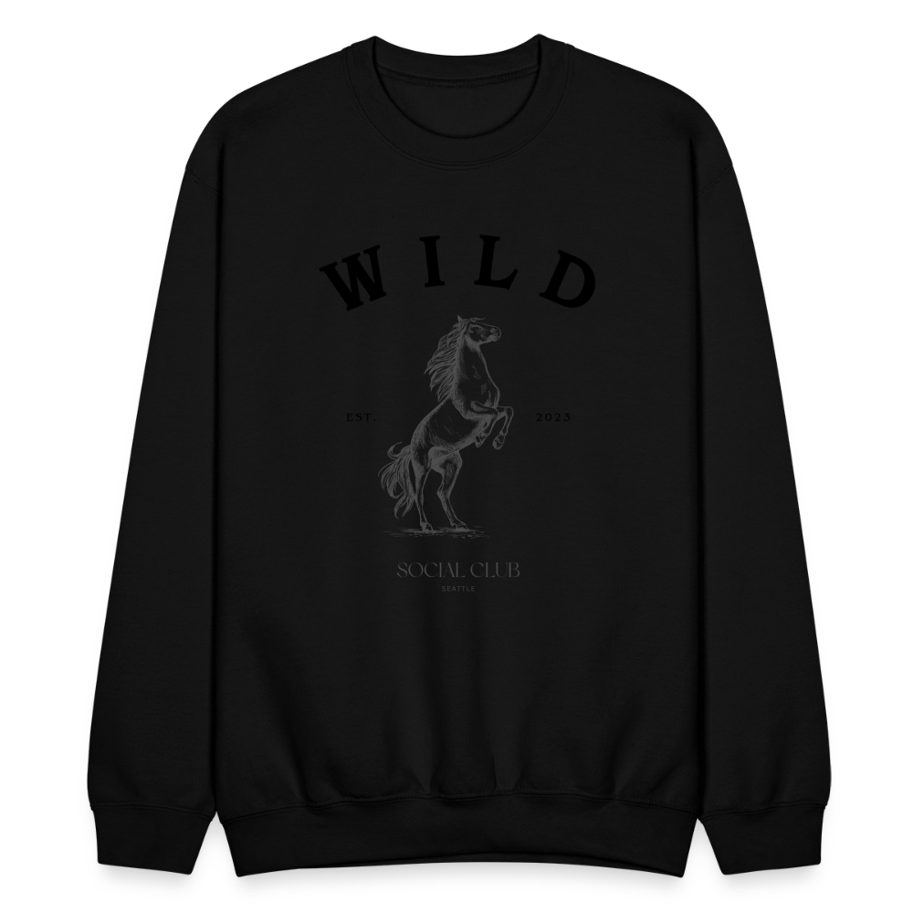 COZY AND WILD BLACK CREWNECK - black