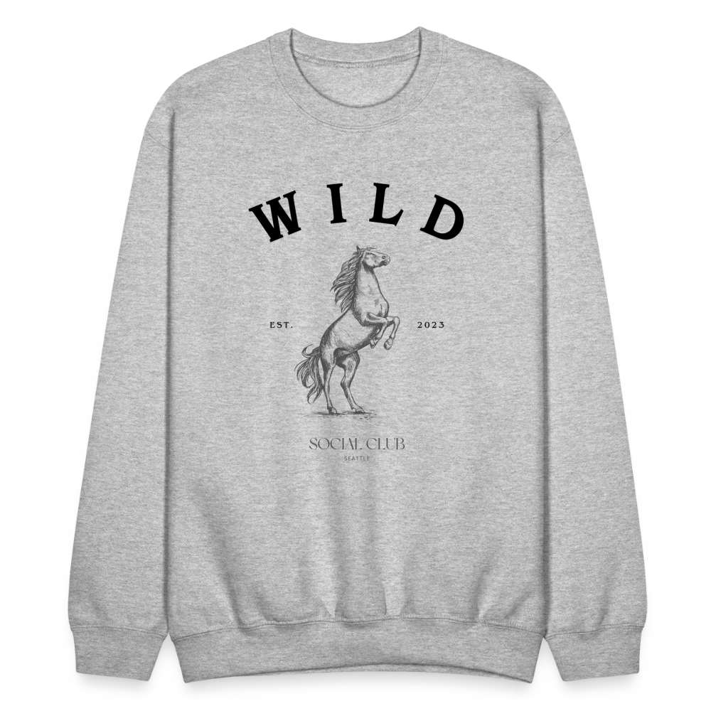 COZY AND WILD BLACK CREWNECK - heather gray