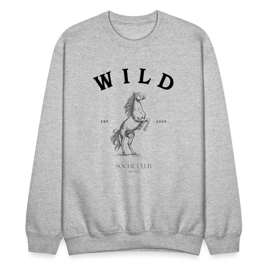 COZY AND WILD BLACK CREWNECK - heather gray