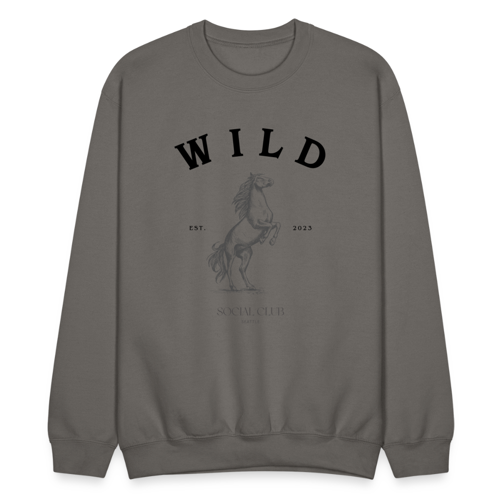 COZY AND WILD BLACK CREWNECK - asphalt gray