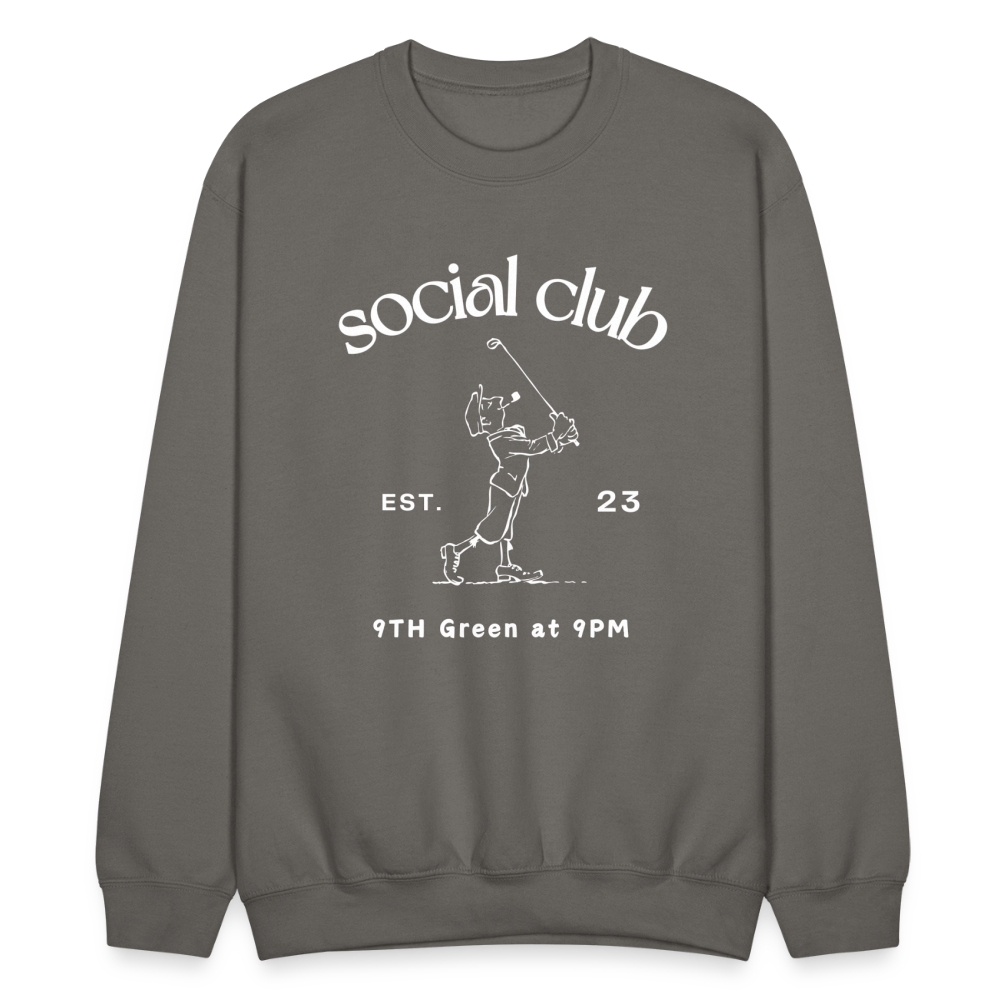 COZY ON THE TEE SOCIAL CLUB CREWNECK - asphalt gray