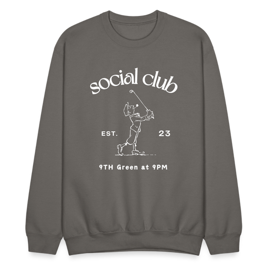 COZY ON THE TEE SOCIAL CLUB CREWNECK - asphalt gray