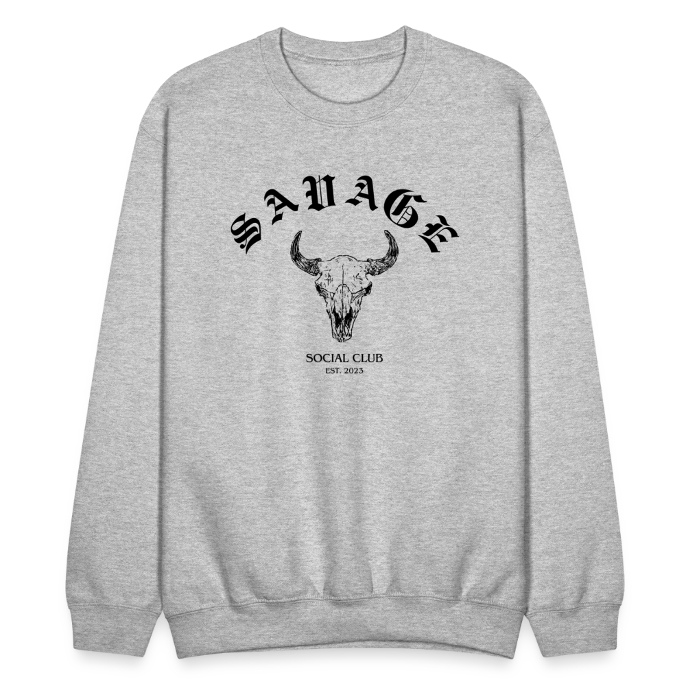 COZY AND SAVAGE CREWNECK - heather gray