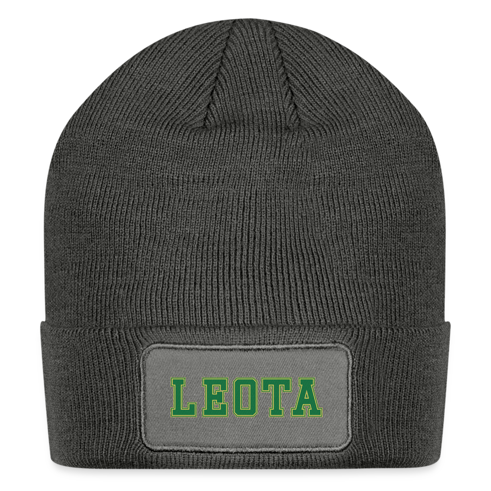 LEOTA Patch Beanie - charcoal grey