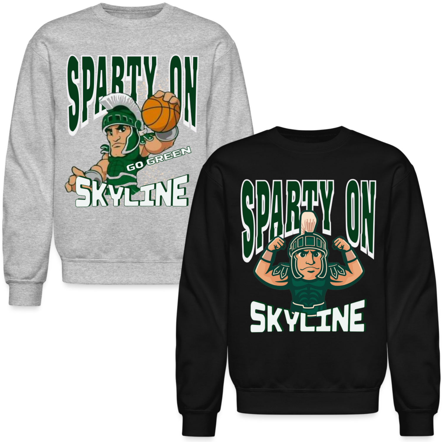 Sparty On Crewneck Sweatshirt