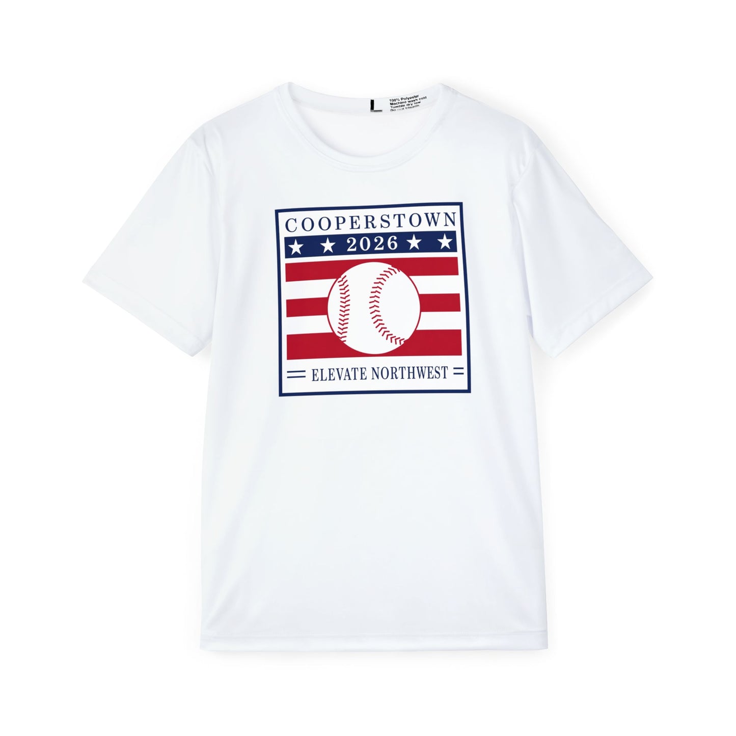 Cooperstown | White Sports Tee Moisture Wicking