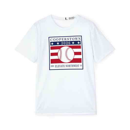 Cooperstown | White Sports Tee Moisture Wicking
