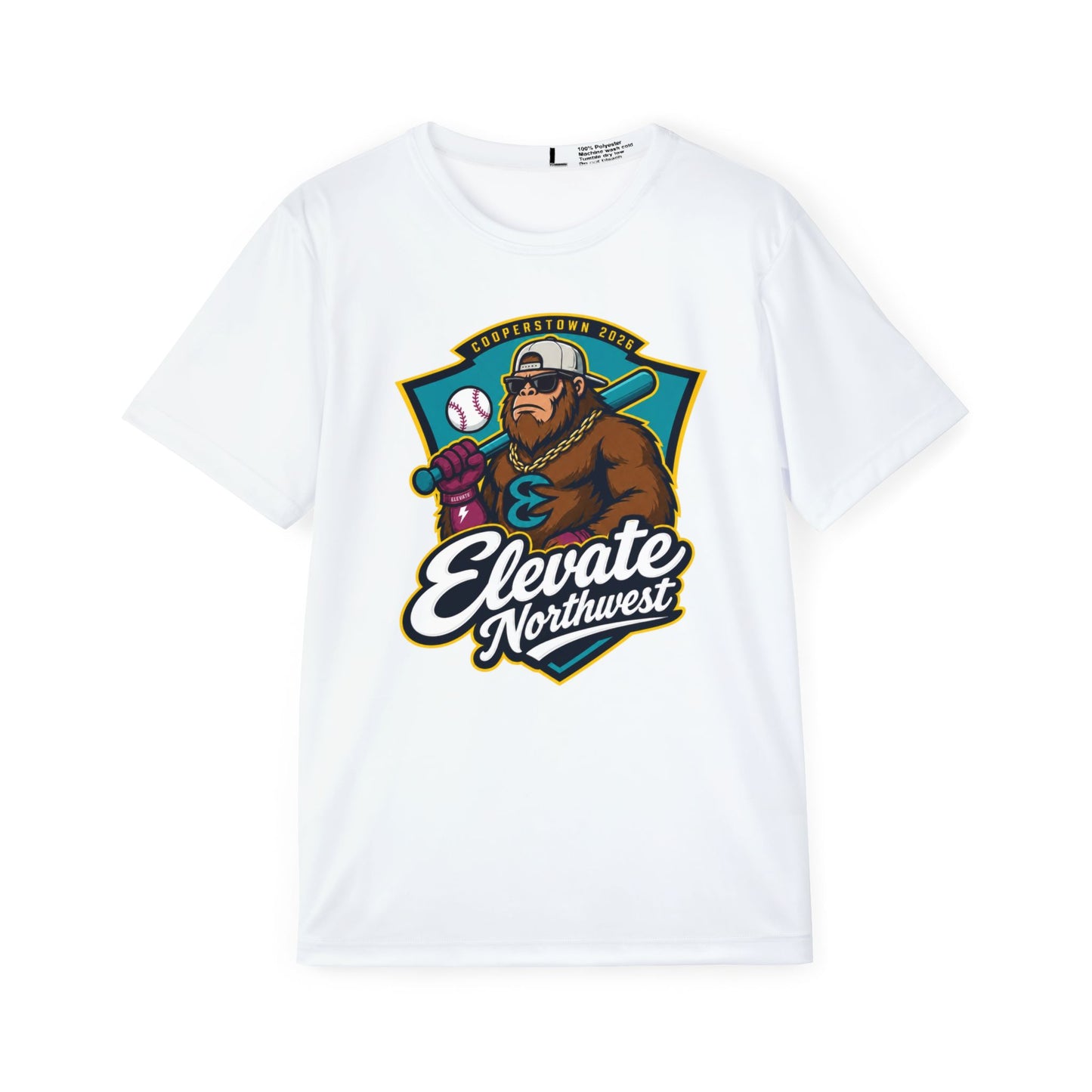 Elevate Northwest | White Sports Tee Moisture Wicking
