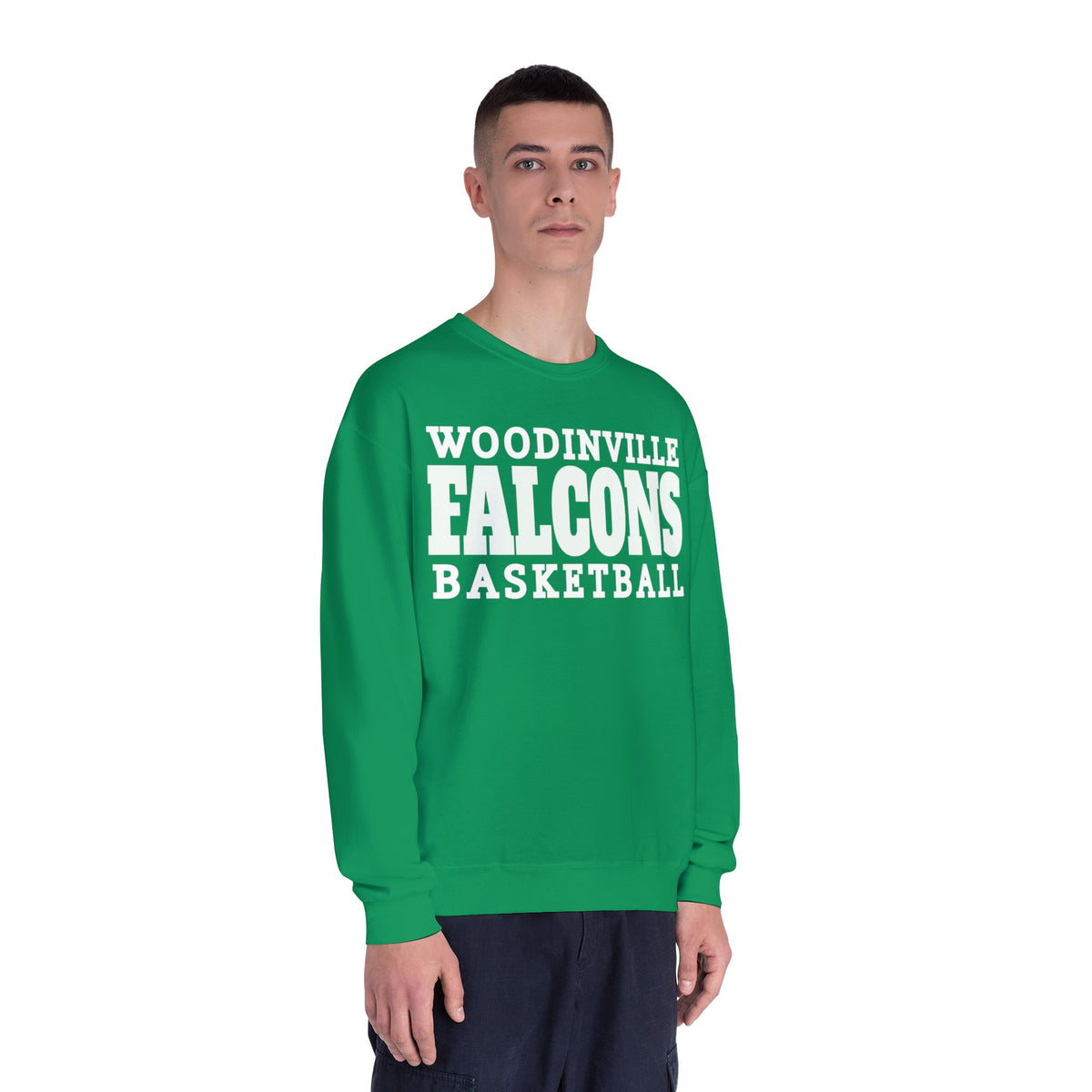 Woodinville Basketball Green | Unisex Crewneck Sweatshirt