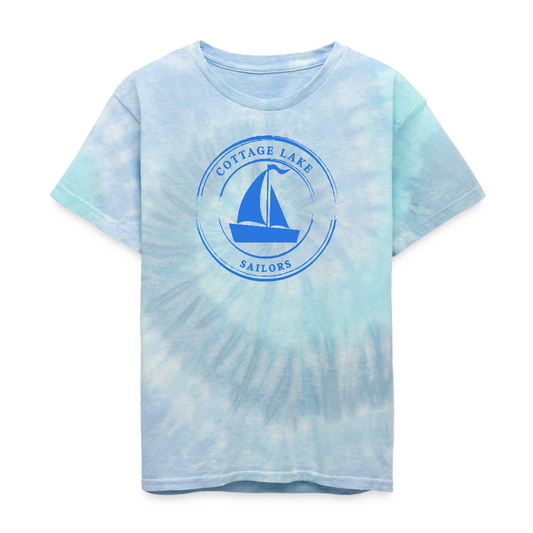 COTTAGE LAKE SPRING #4 | Kid's Tie Dye T-Shirt - blue lagoon