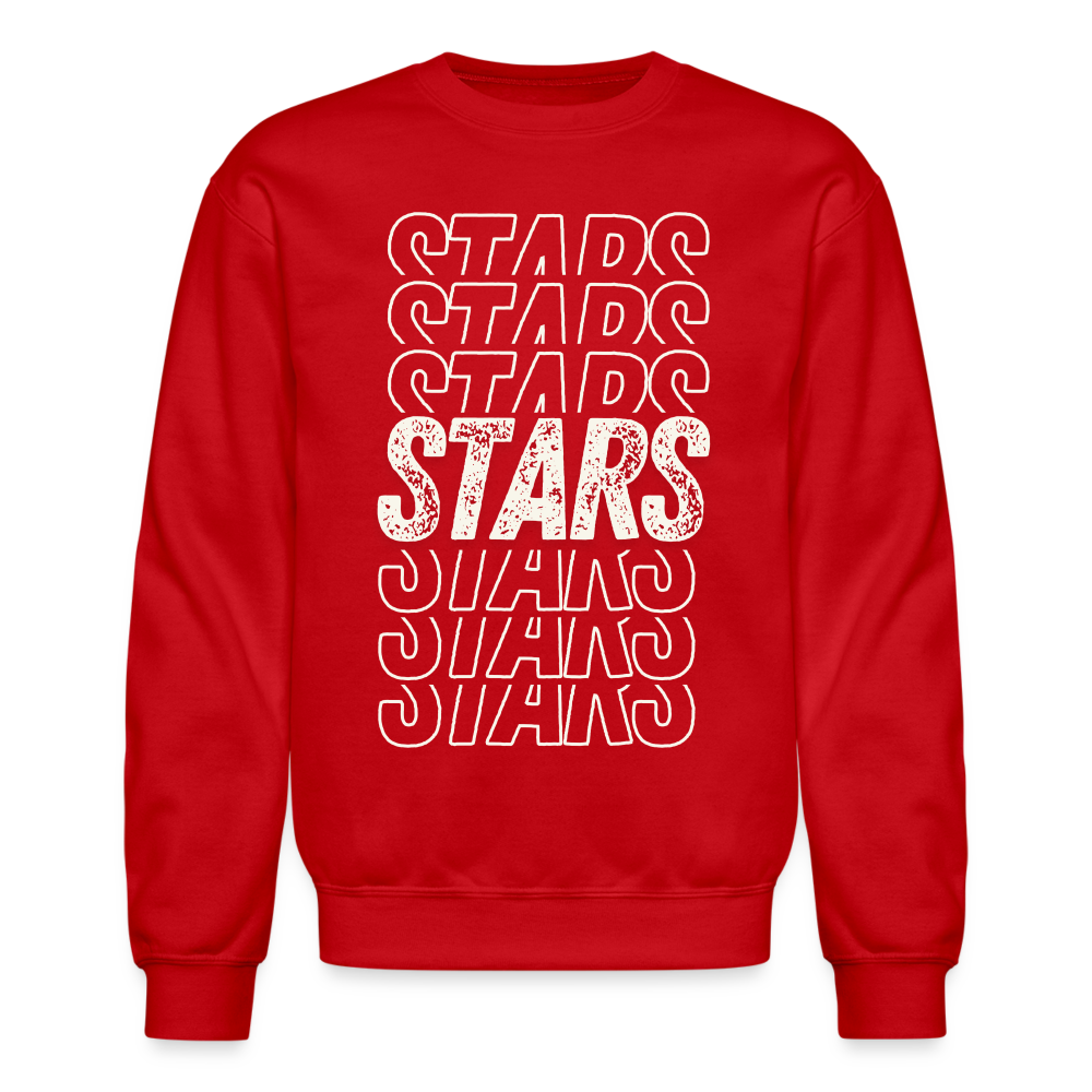 STARS ON REPEAT Adult Crew - red