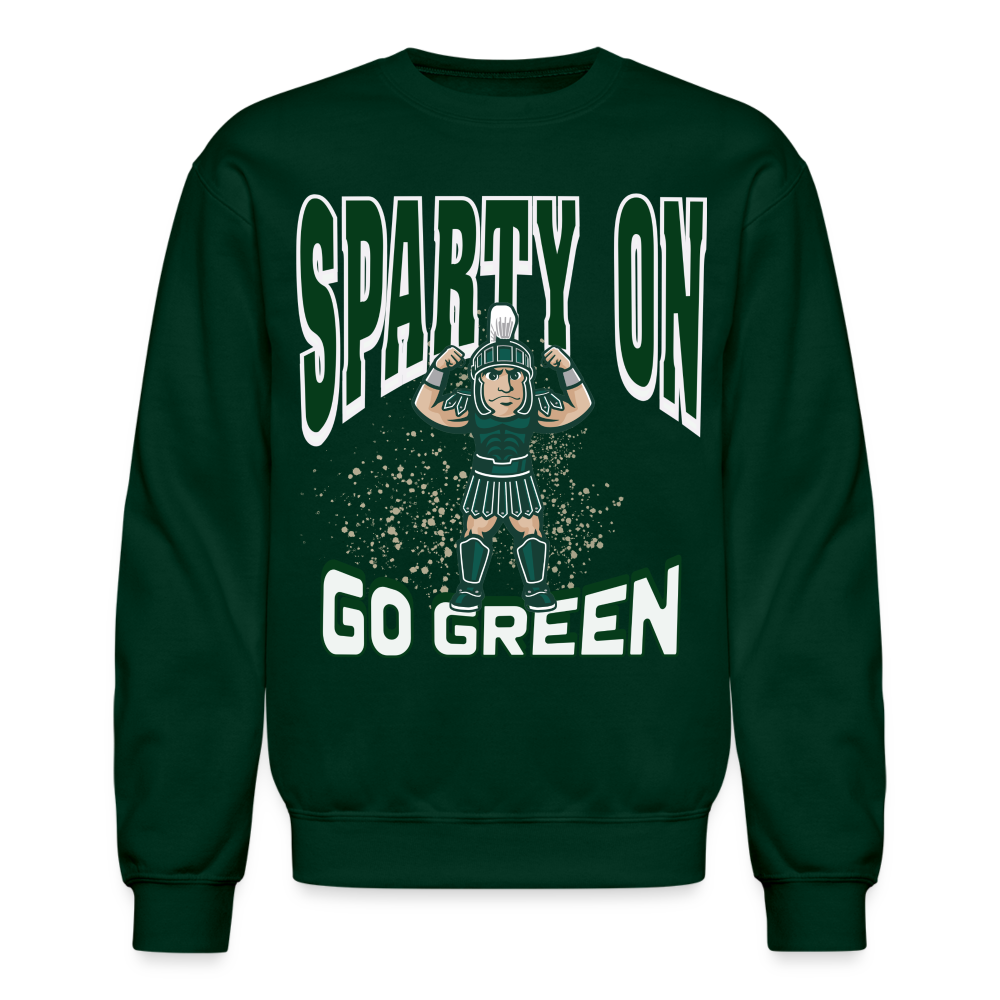 Sparty on big Crewneck Sweatshirt - forest green