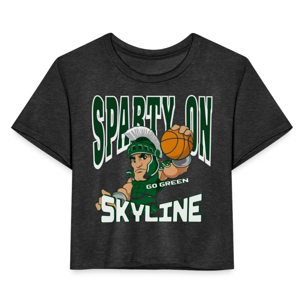 SLAM DUNK SPARTY ON Cropped T-Shirt - deep heather