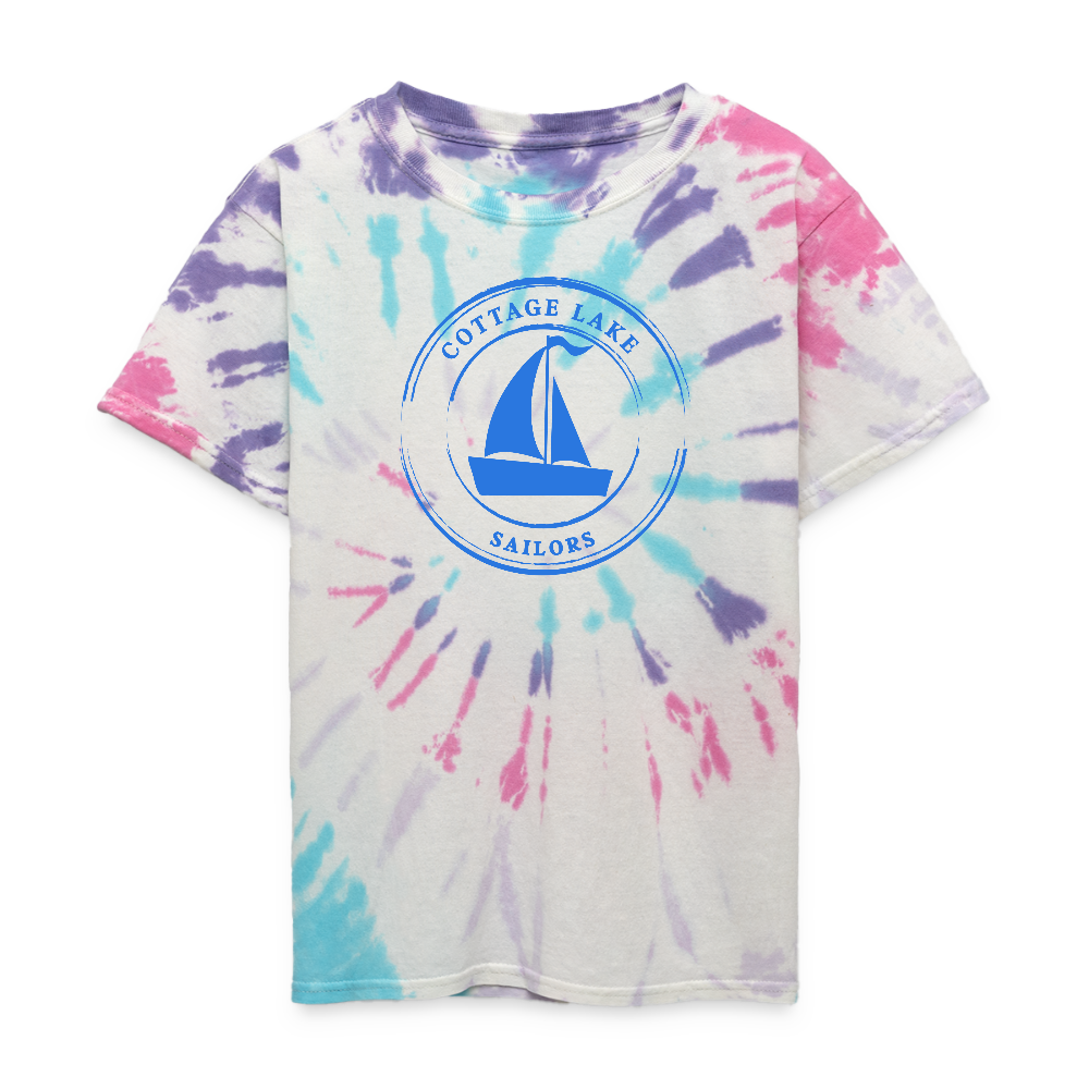 COTTAGE LAKE SPRING #4 | Kid's Tie Dye T-Shirt - Pastel Spiral