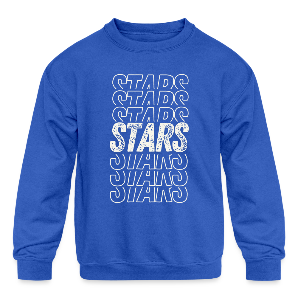 STARS ON REPEAT Kids' Crewneck Sweatshirt - royal blue