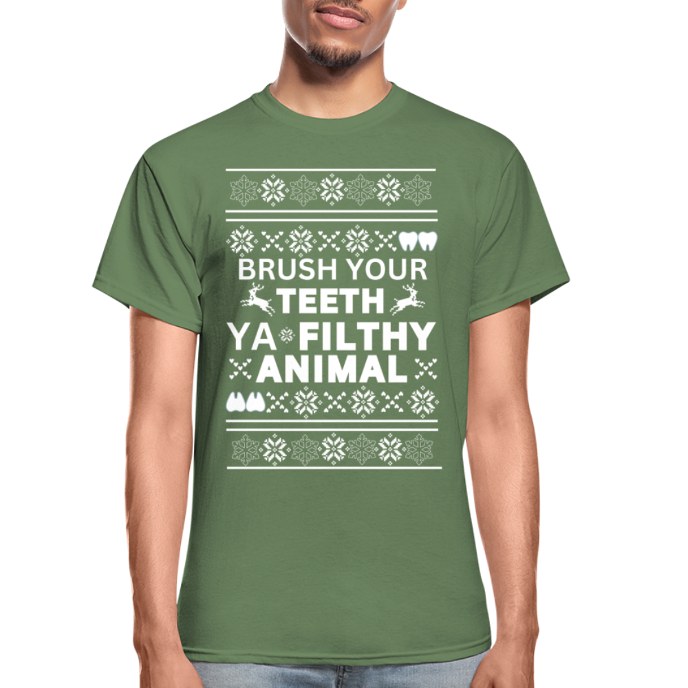 Ya Filthy Animal Tee - Dentist Addition - military green