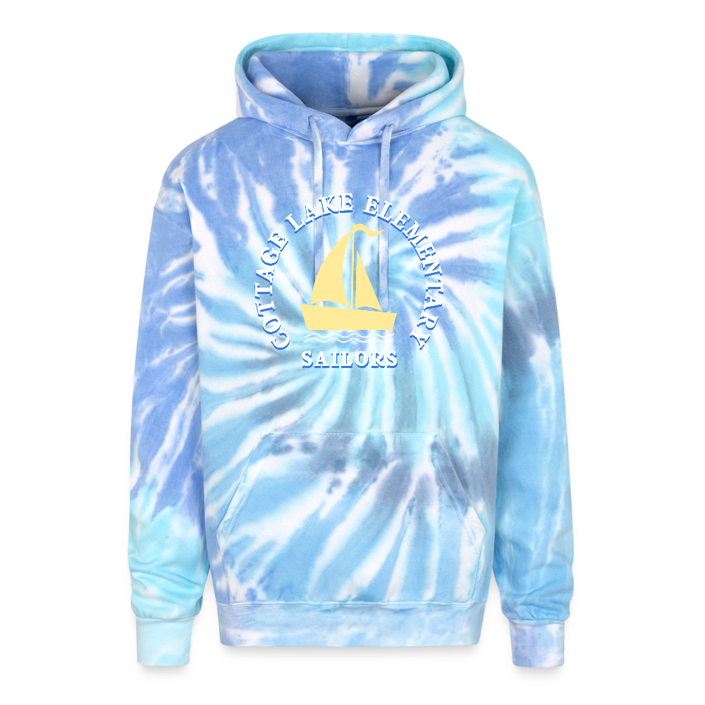 COTTAGE LAKE SPRING HOODIE 3 | Adult Tie Dye Hoodie - blue lagoon