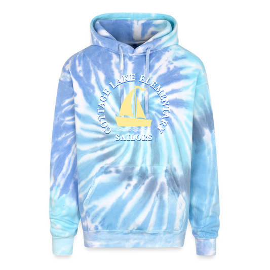 COTTAGE LAKE SPRING HOODIE 3 | Adult Tie Dye Hoodie - blue lagoon