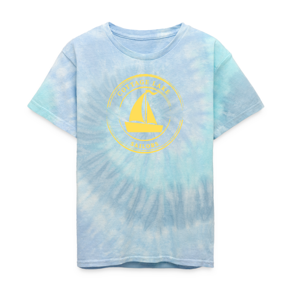 COTTAGE LAKE SPRING #3 | Kid's Tie Dye T-Shirt - blue lagoon