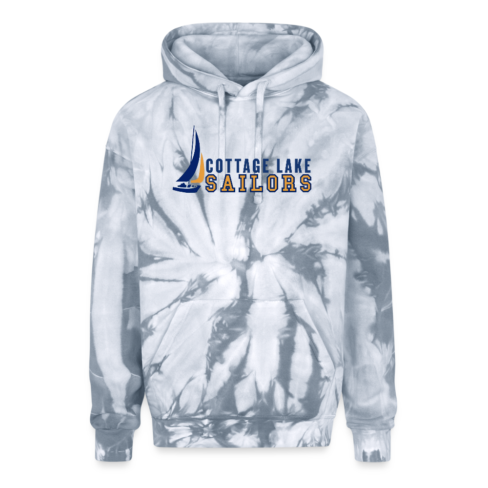 COTTAGE LAKE SPRING HOODIE 2 | Adult Tie Dye Hoodie - spider silver