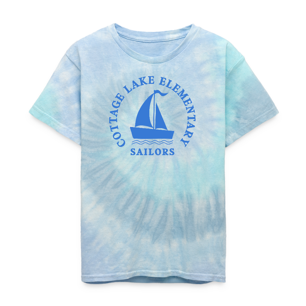 COTTAGE LAKE SPRING #1 | Kid's Tie Dye T-Shirt - blue lagoon