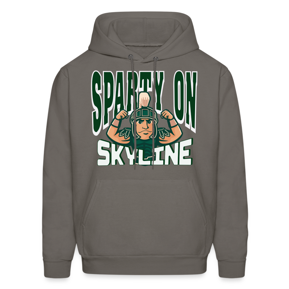 MUSCLE MAN SPARTY ON Hoodie - asphalt gray