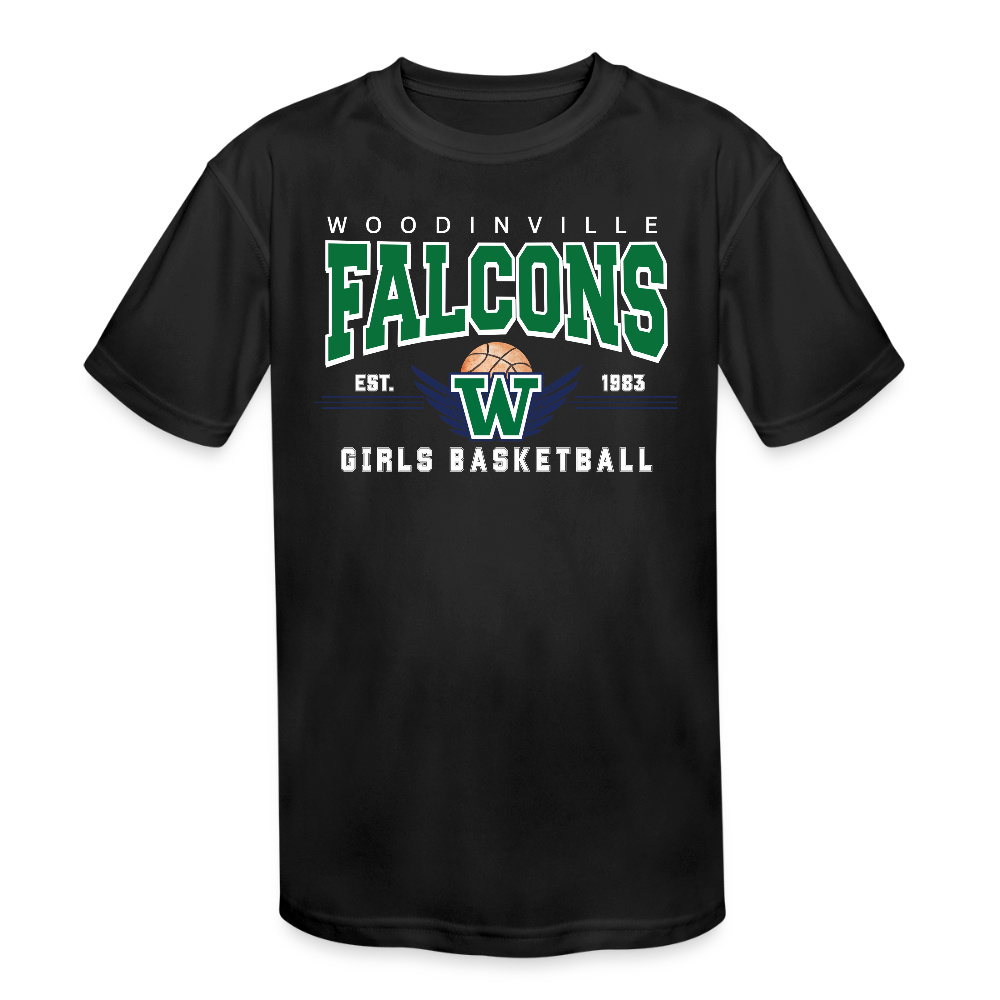 FALCON #1 Kids' Moisture Wicking Performance T-Shirt - black