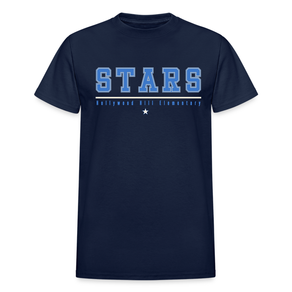 STARS UNDERLINED WITH STAR Adult T-Shirt - navy