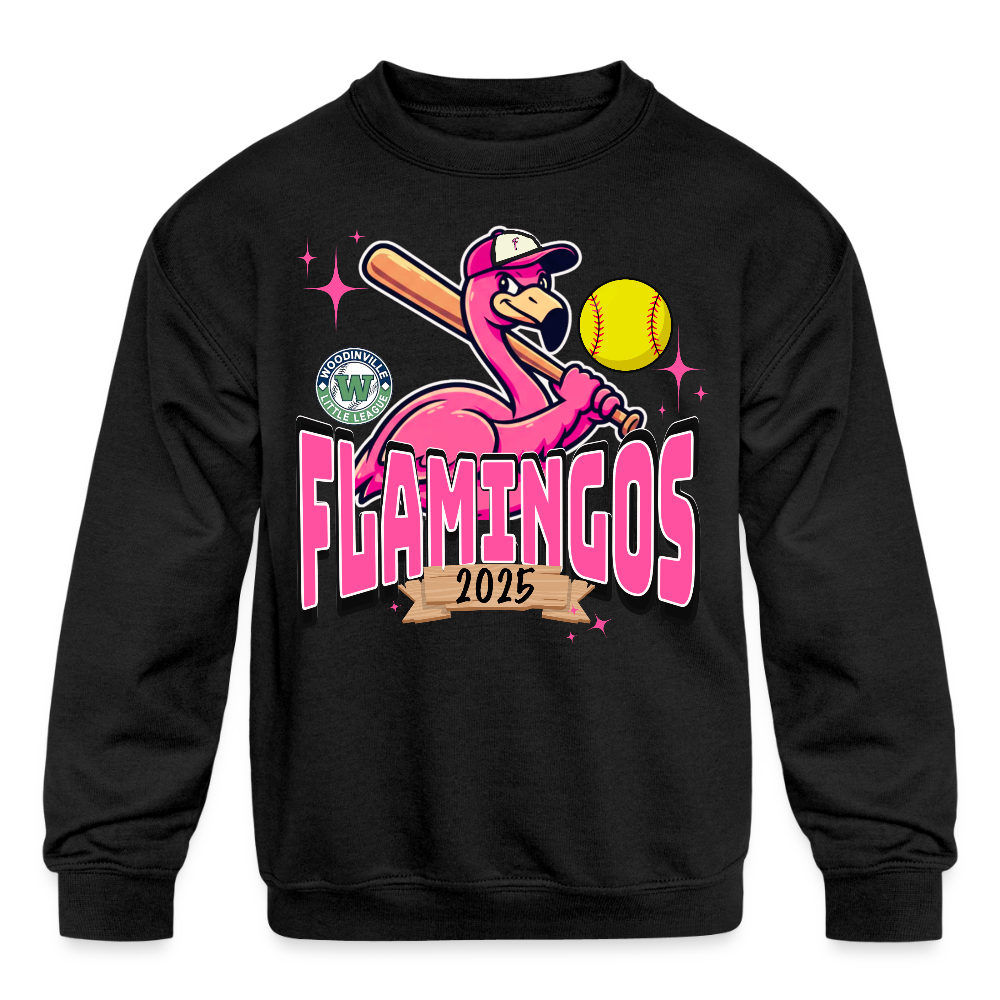 FLAMINGOS | KAIYA Youth Crewneck - black