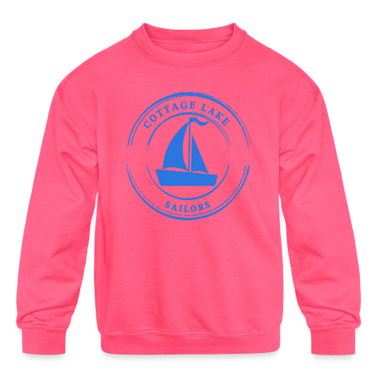 Classic Sailor - YOUTH Crewneck Sweatshirt - neon pink