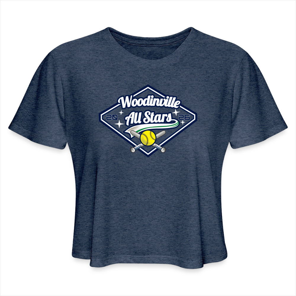 All Stars | Women's Flow Cropped T-Shirt - heather navy