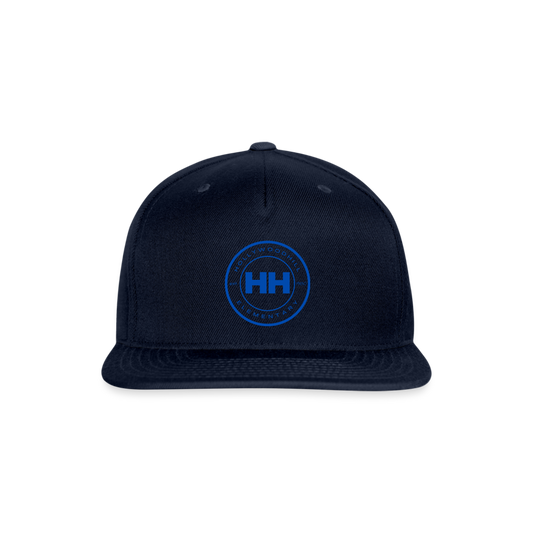Navy Mono Snapback Baseball Cap - navy