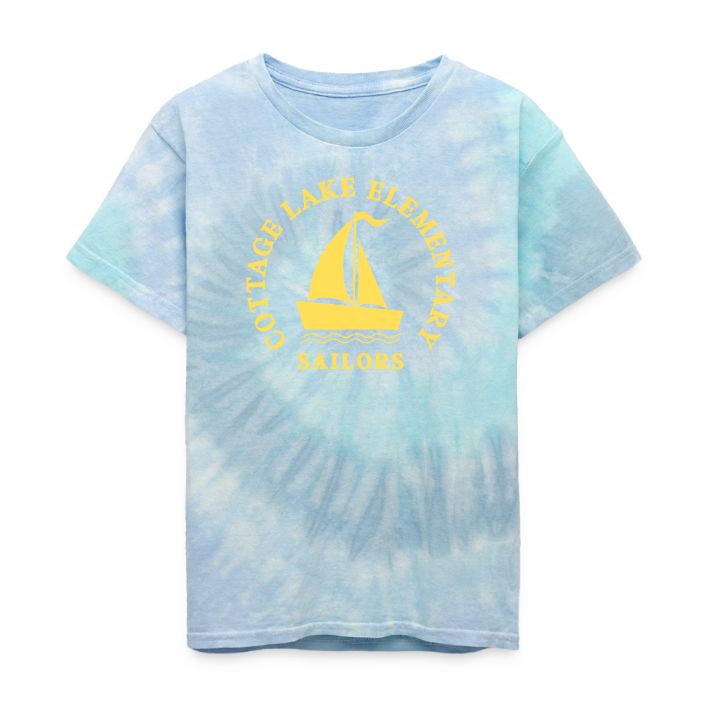 COTTAGE LAKE SPRING #2 | Kid's Tie Dye T-Shirt - blue lagoon