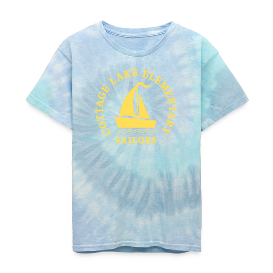 COTTAGE LAKE SPRING #2 | Kid's Tie Dye T-Shirt - blue lagoon
