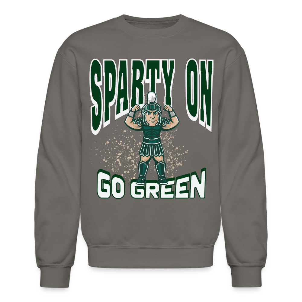 Sparty on big Crewneck Sweatshirt - asphalt gray