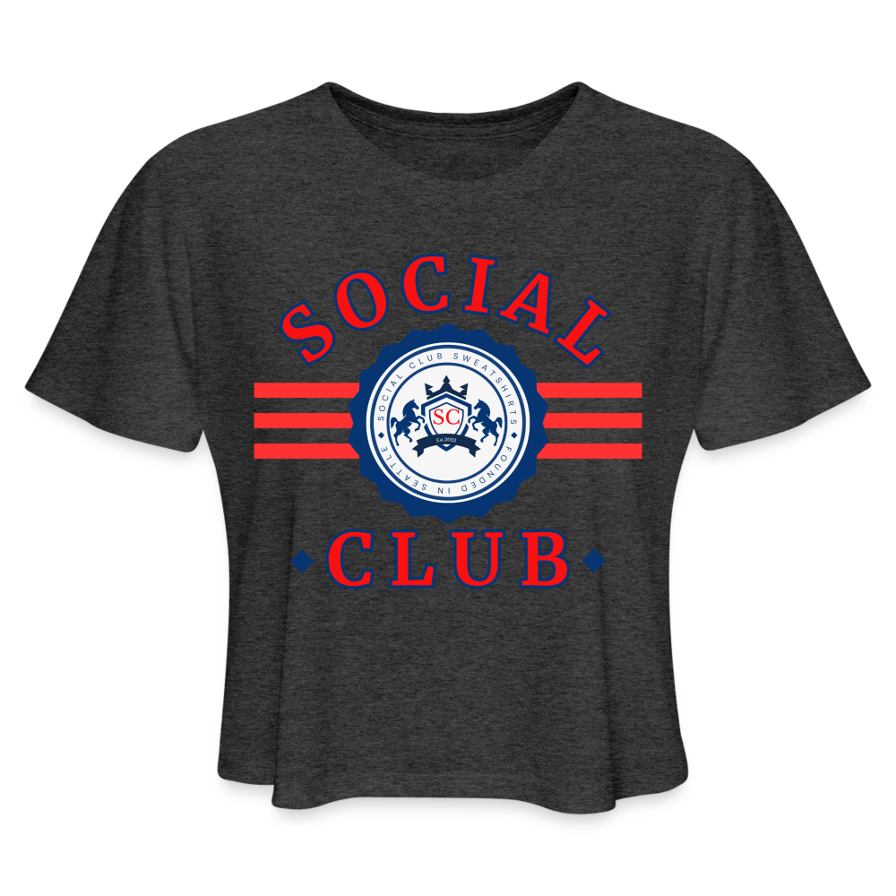 Social Club Women's Cropped T-Shirt - deep heather