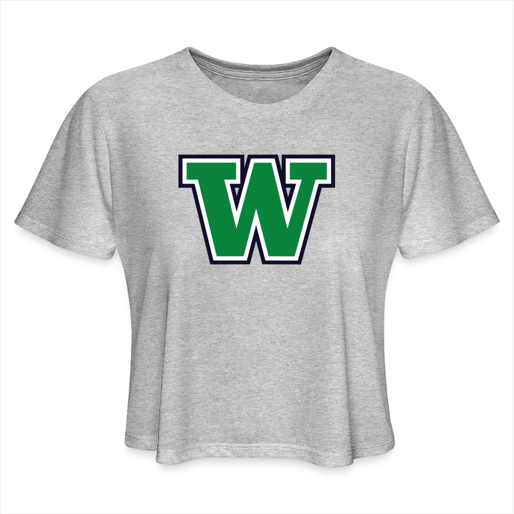 W for Woodinville | Women's Flow Cropped T-Shirt - heather gray