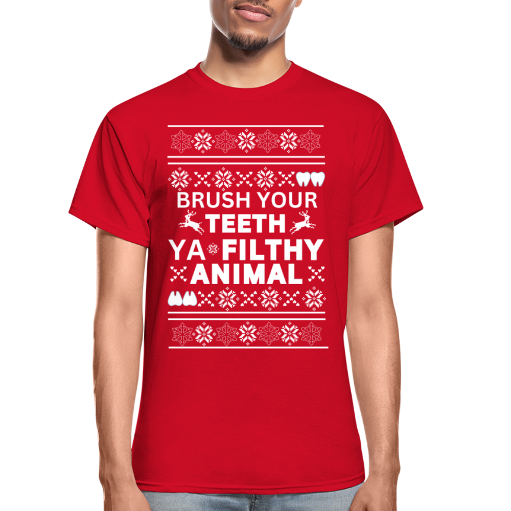 Ya Filthy Animal Tee - Dentist Addition - red