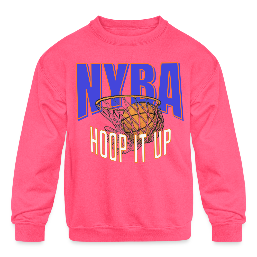 NYBA Youth Crewneck - neon pink